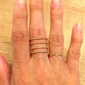 SOLD stackable Diamond Daisy Ring 14k Rose Gold